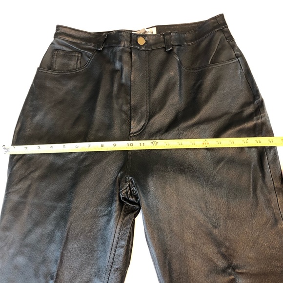 BAGATELLE Vintage Genuine Soft Leather High Waist Straight Leg Pants - Picture 10 of 14